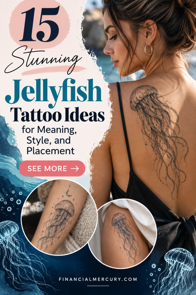 Ethereal Jellyfish Tattoo by the Sea 