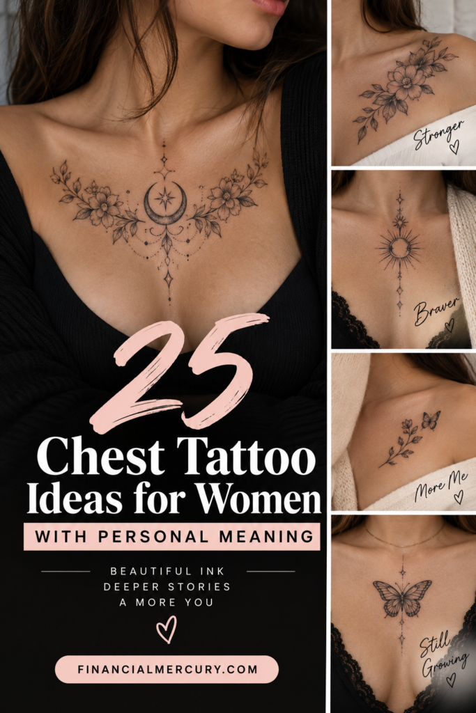 25 Chest Tattoo Ideas for Women With Personal Meaning