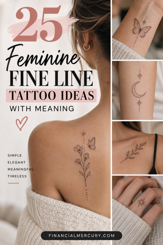 25 Feminine Fine Line Tattoo Ideas With Meaning