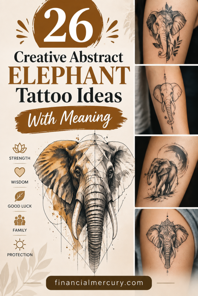 26 Creative Abstract Elephant Tattoo Ideas With Meaning