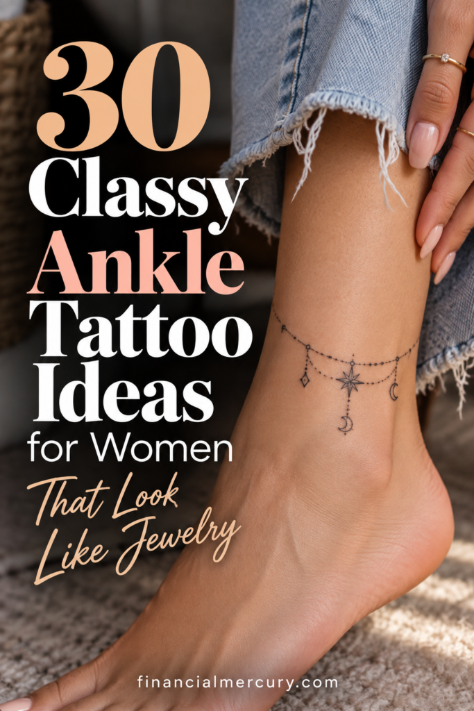 30 Classy Ankle Tattoo Ideas for Women That Look Like Jewelry