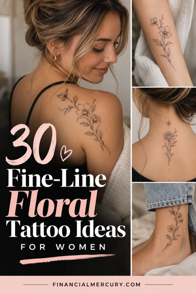 30 Fine-Line Floral Tattoo Ideas for Women