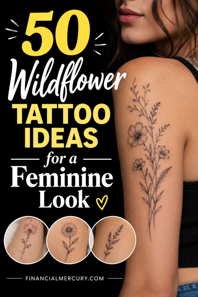 50 Wildflower Tattoo Ideas for a Feminine Look