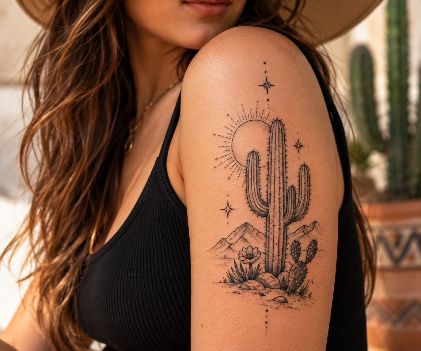 Desert Cactus Tattoo Portrait