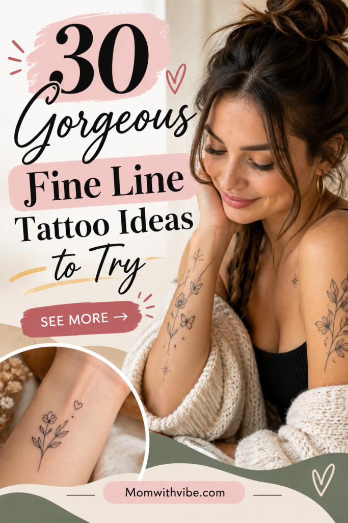 Explore 30 gorgeous fine line tattoo ideas featuring delicate, elegant, and minimalist designs that can add a stylish and personal touch to your look.