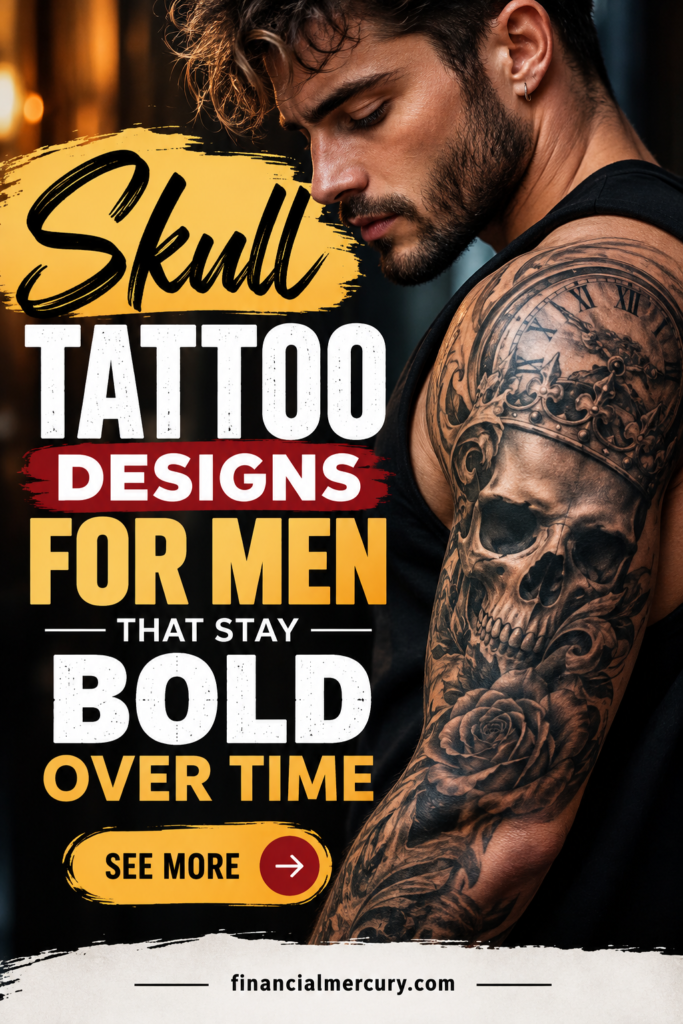 Explore bold skull tattoo ideas for men featuring