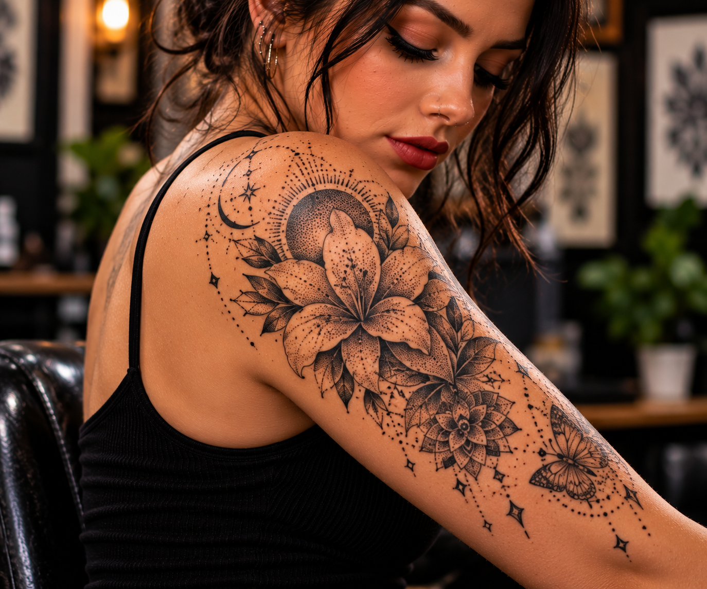 Explore dotwork tattoo ideas, from mandalas