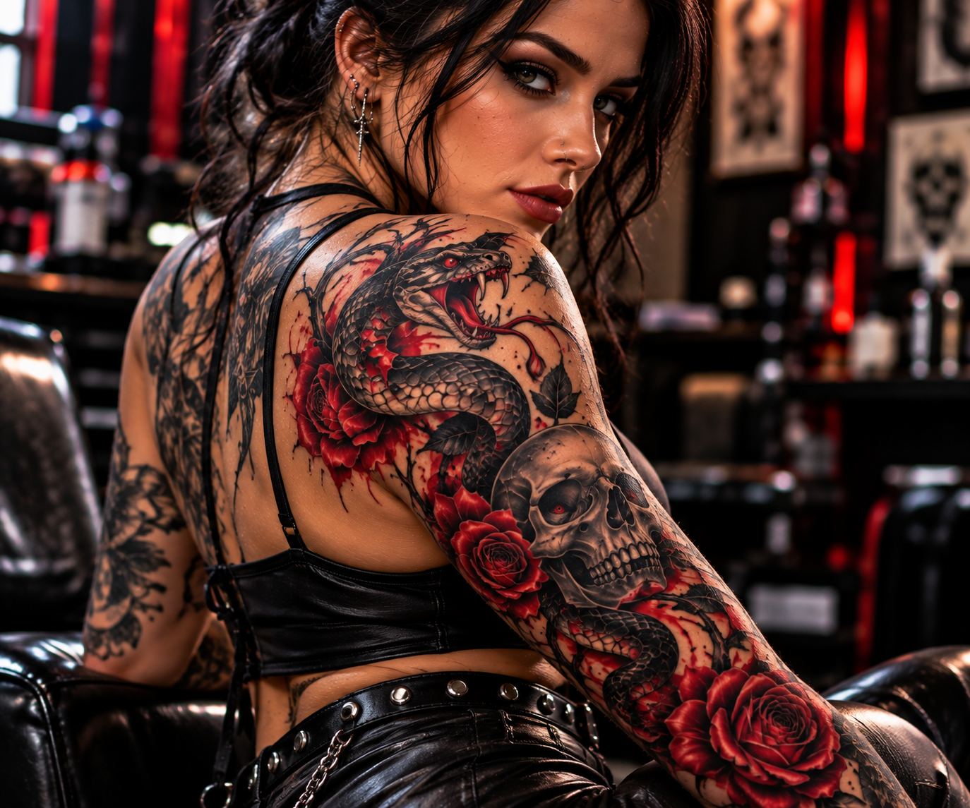 Explore edgy tattoo ideas for women featuring bold