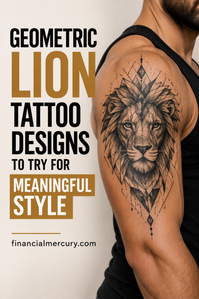 Geometric Lion Tattoo Designs to Try for Meaningful Style