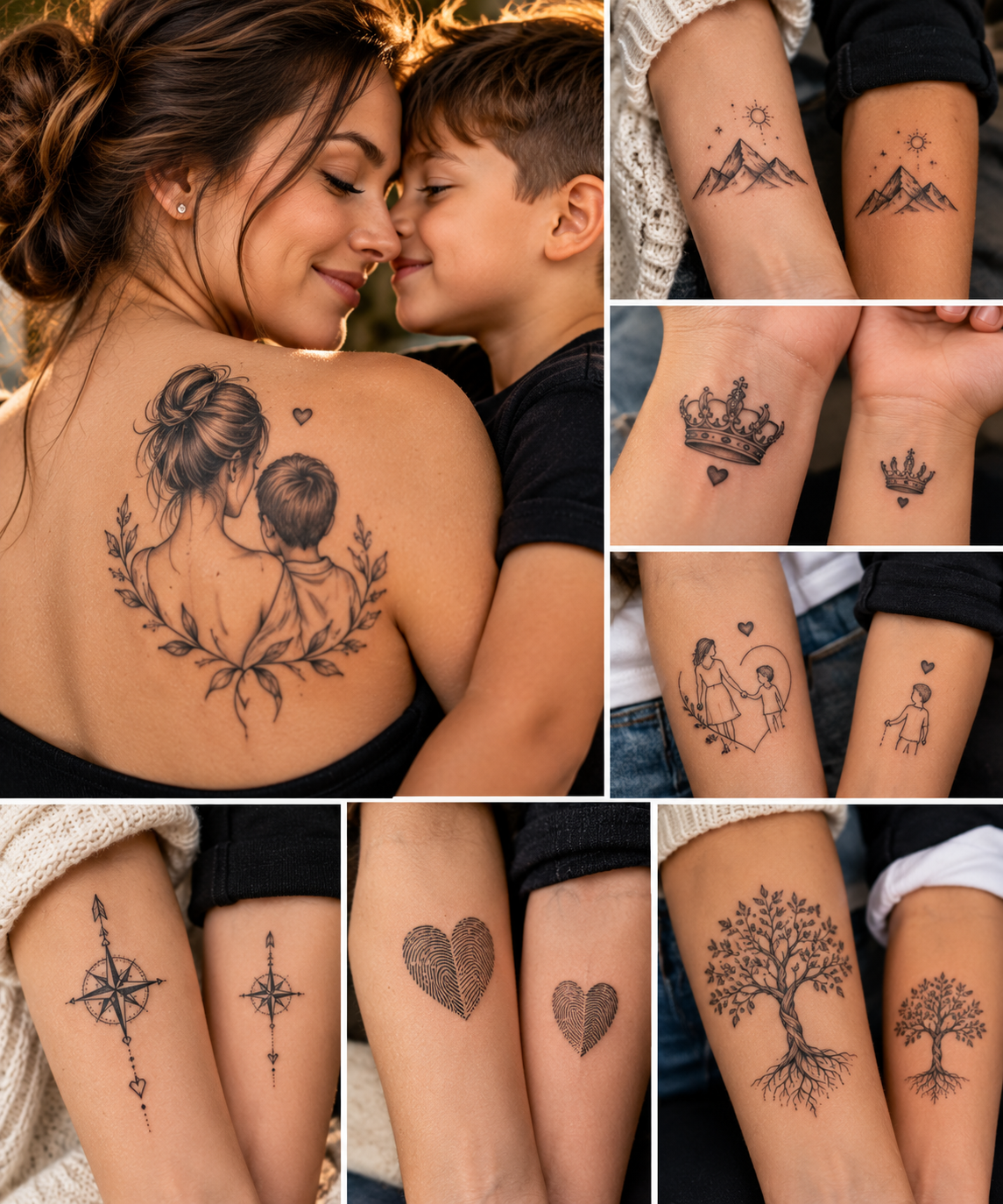 Mother-Son Tattoo Inspiration Collage