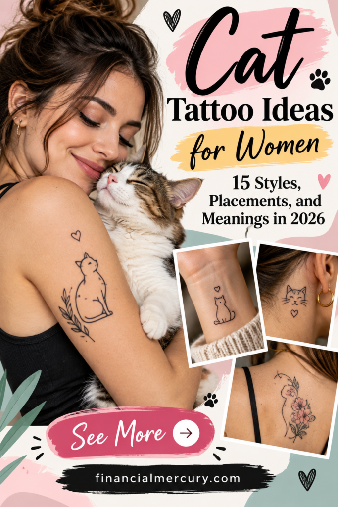 Pastel Cat Tattoo Ideas for Women