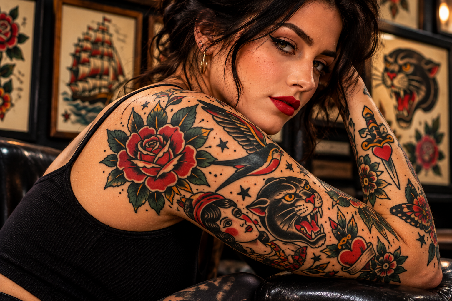 Traditional tattoos blend bold style with personal stories